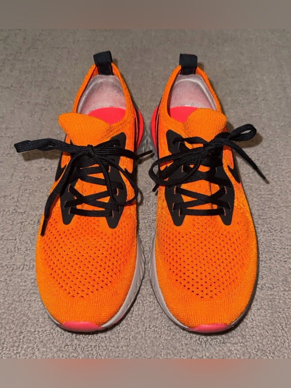 Nike Orange Copper Flash Epic React Flyknit Tennis Shoe Sneakers - Size 7